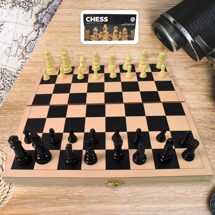 Folding Wooden Chess Board | Classic Strategy Game for All Ages