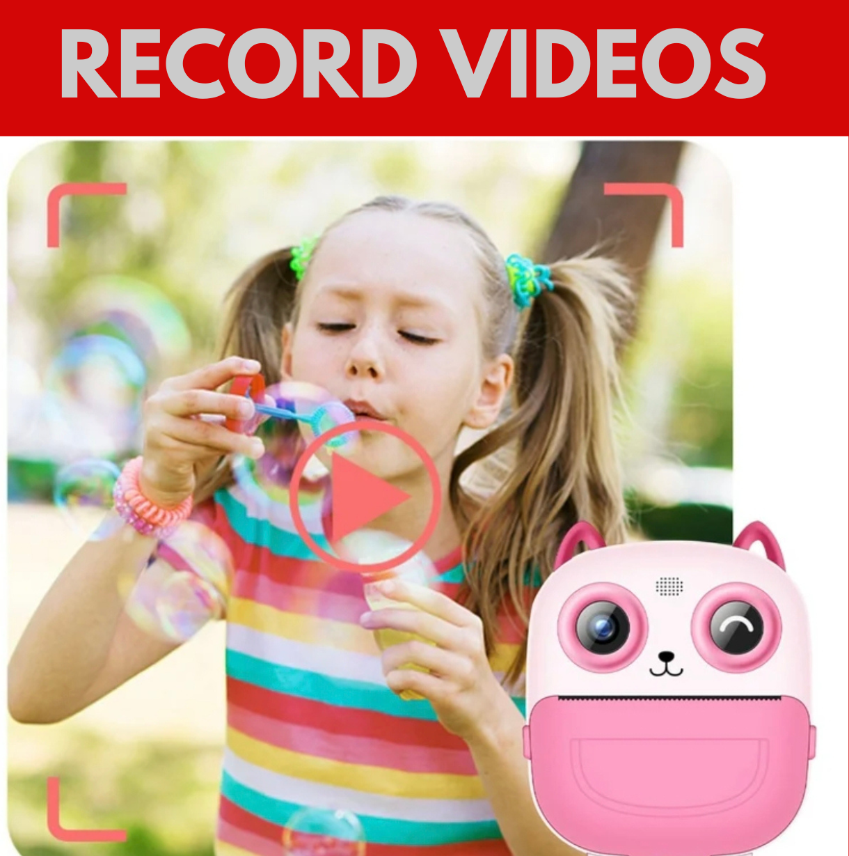 KS5 HD Mini Kids Camera with Zero Ink Thermal Photo Printer | Print from Camera & Phone App