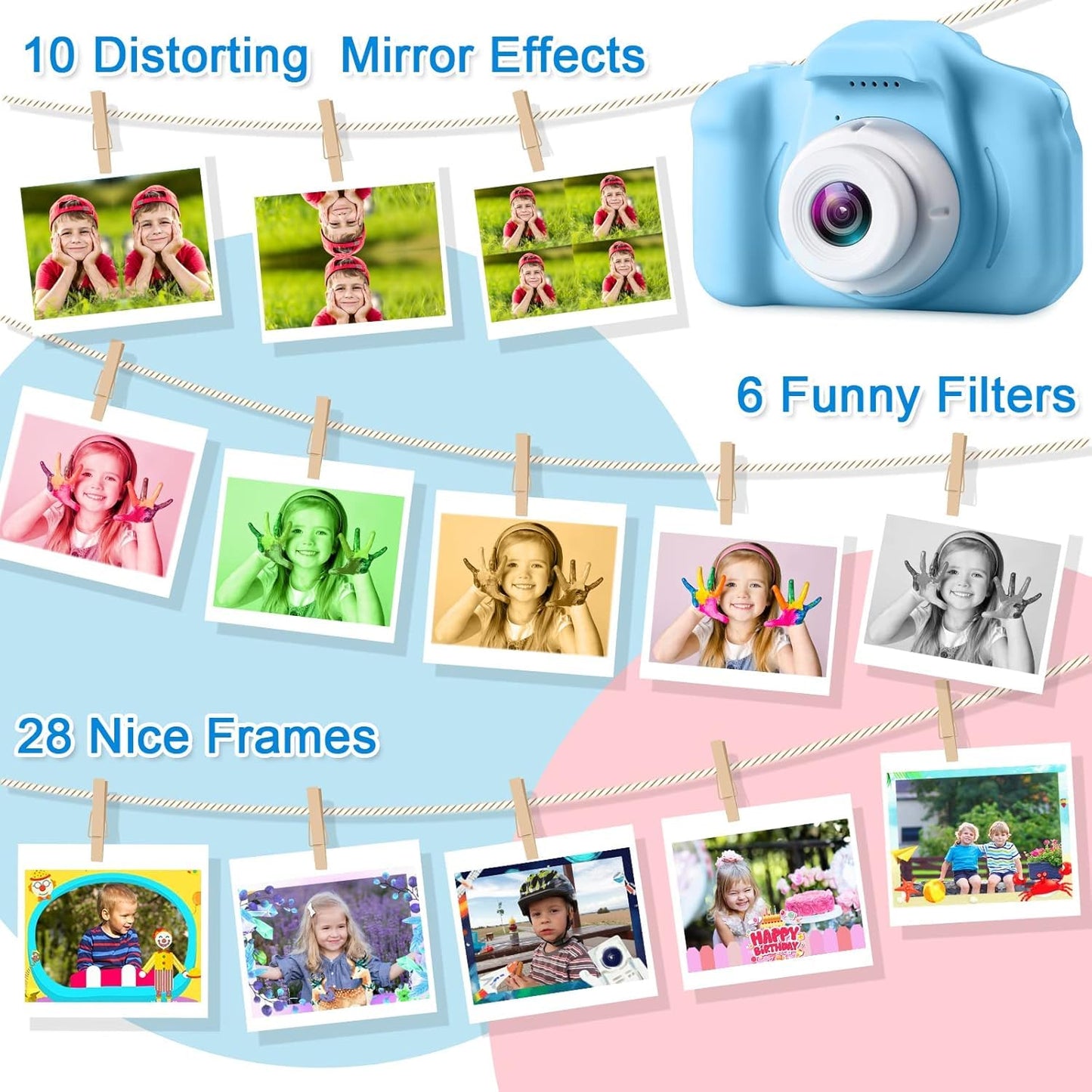 Kids Digital Camera | 3MP & 1080P Video| Zoom Function, Rechargeable